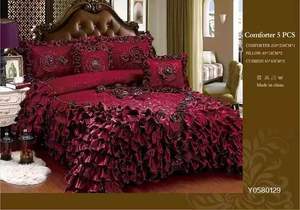 Korean Style Floral Curtain Bedding Set <strong>Beige</strong> Wedding Lace Jacquard <strong>Bedspreads</strong> - Product Image 4