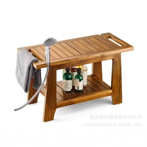 Banc à chaussures en bambou Russen, en bois massif, épaissi, antidérapant, pour entrée, salle de bain, salon - Product Image 4