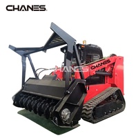 Broyeur forestier pour broussailles et bois, pour chargeuse compacte pleine grandeur, avec transmission motorisée, pompe à haut débit, pour défrichage forestier, compatible