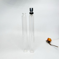 Offre Spéciale 30ml 35ml bouteille en verre de parfum 19x155mm 20x155mm tube en verre en forme de cigare avec pulvérisateur en aluminium supérieur à sertir