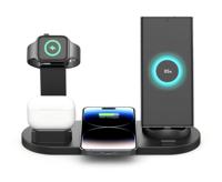 Station de charge sans fil pour iPhone, chargeur 4 en 1, support de charge pour plusieurs appareils pour iPhone, Galaxy, iWatch, écouteurs