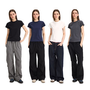 T-shirt d'été en coton rafraîchissant-Boxy Regular Fit à manches courtes et col rond pour femmes - Product Image 2