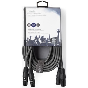 Cable de audio XLR 2x macho de 3 pines a 2x hembra de 3 pines, 5 m, equilibrado, de grado profesional para uso en estudio - Product Image 3