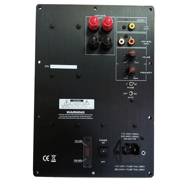 4 Ohm RMS Rang Power Design Class D Plate Subwoofer Amplifier Module