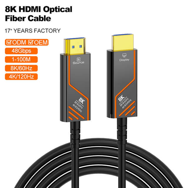 Professional Engineering Grade for 2.1 Active Optical Cable 8K 60Hz HDR 48Gbps Zinc Alloy Shell for Monitor TV Projector