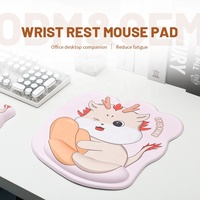 Tapis de souris gamer Dragon Animal avec repose-poignet en mousse à mémoire de forme antidérapante, impression par transfert thermique, en stock, pour bureau et maison