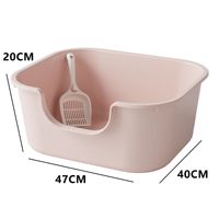Offre Spéciale OEM grand espace en plastique grand pliable anti-éclaboussures plateaux fermés boîte de toilette pour chat litière pour chat