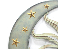 Décoration murale personnalisable par le fabricant, 36 pouces, en métal, soleil, lune, étoiles, design contemporain, pour les occasions d'anniversaire, intérieur