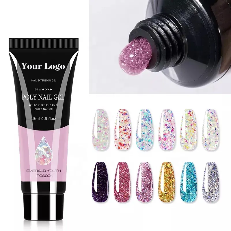 15ml esmalte de uñas UV Gel extensión dedo rápido construcción extensión acrílico Poly Nail Gel