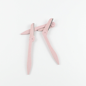 Tondeuse à sourcils pliable portable <span class=keywords><strong>pour</strong></span> femmes biodégradable en paille de blé, <span class=keywords><strong>rasoir</strong></span> facial <span class=keywords><strong>pour</strong></span> dermaplaning avec micro-garde - Product Image 1