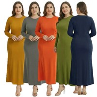 Gaun Longgar Wanita Ukuran Besar Bahan Sutra Susu Warna Solid Multi Bernapas Gaun Bebas