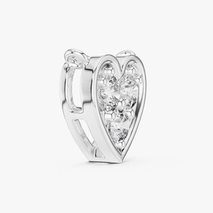 Pendentif en forme de cœur avec diamant, plaqué or 18 carats et rhodium, bijou en diamant de laboratoire, cadeau - Product Image 3
