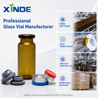 Flacon en verre vide pour perfusion pharmaceutique XINDE, petit format, avec bouchon, brosse et impression sérigraphique