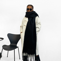 Extra Langer Winter-Mohair-Polyester-Schal für Damen Superweicher Warmer Strickschal und Wickeltuch Schals & Tücher