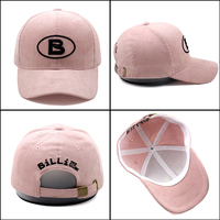 Gorra Deportiva de 6 Paneles de Pana Rosa de Color Sólido con Logotipo Personalizado Bordado, Gorra de Béisbol Unisex para Exteriores