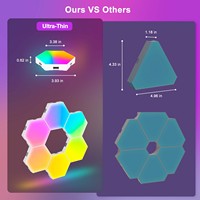 Nouvelle lampe murale décorative modulaire ultra-mince, lampe quantique LED intelligente RGB, lumière hexagonale pour salle de jeu