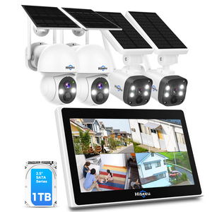 Système de caméra de sécurité sans fil alimenté par panneau solaire Dmoe de type balle avec moniteur LCD 10 pouces 4MP 10CH 4K <span class=keywords><strong>NVR</strong></span> Kit audio bidirectionnel - Product Image 1