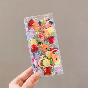 30 unids/caja bonita forma de cartón sin arrugas banda elástica para el cabello juego de lazos para el cabello con caja para niñas pequeñas - Product Image 4