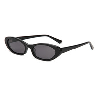 Lunettes de soleil ovales rétro de style britannique, monture fine, multicolores en acétate, tendance transfrontalière Europe-Amérique, best-seller