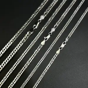 925 Sterling Silver Multiple Options Necklace Simple Geometric Beads Choker Shiny Delicate Collarbone Chain for Women Jewelry