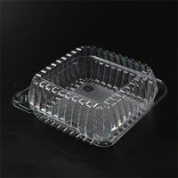 Conteneur alimentaire carré transparent en PET de qualité alimentaire avec impression personnalisée pour l'emballage de restauration rapide, OEM/ODM pris en charge