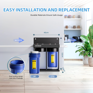 Filtro de agua azul grande de 2 etapas de fácil instalación <span class=keywords><strong>para</strong></span> toda la <span class=keywords><strong>casa</strong></span> con aparatos de tratamiento de agua de gran capacidad de 4,5 "* 10" - Product Image 2