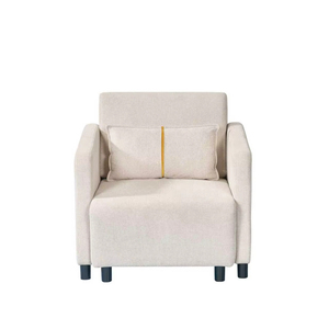 Sofá Individual de Tela Blanca con Relleno de Esponja, Diseño Tradicional para Sala de Estar, Duradero, Ecológico y Cómodo - Product Image 1
