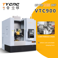Tour vertical CNC robuste VTC900 avec mandrin hydraulique, centre de tournage vertical pour pièces métalliques