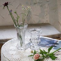Vase à fleurs de table en verre transparent minimaliste européen, écologique, hydroponique, pour la décoration du salon et de la salle à manger