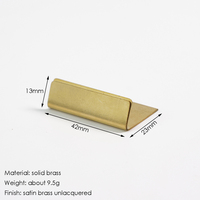 BECORA Support de cartes pliable en laiton massif non laqué, porte-cartes de visite et photos en forme de L fait main pour l'affichage en café, boutique ou magasin