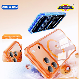 Coque de téléphone Laudtec transparente en TPU et PC avec coussin d'air pour iPhone 15 16 17 18 Pro Max, protection contre les chutes, coque arrière transparente - Product Image 1