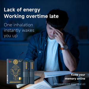 Inhalateur <span class=keywords><strong>nasal</strong></span> 2 en 1 de Thaïlande, 2 pièces/boîte, huile essentielle de menthe poivrée à base de plantes de qualité supérieure, contre la fatigue, la somnolence, rafraîchissant, bâton <span class=keywords><strong>nasal</strong></span> - Product Image 3