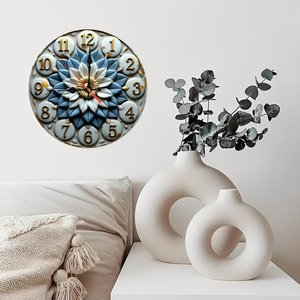 Round Wooden Wall <b>Clock</b> 25x25Cm Creative <b>Art</b> Quiet Movement Home Living Room Decor - Product Image 3