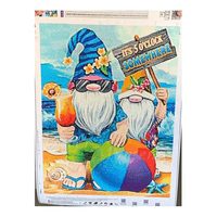 Peinture Diamant Ever Moment, Décoration Plage Ensoleillée avec Nains, Toile de Rangement pour Artisanat et Collections d'Art de Couture, Mosaïque 5D ASF2390
