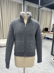 <strong>Men's</strong> Luxury Design Full Zip <strong>Cardigan</strong> <strong>with</strong> Fur Collar and <strong>Pockets</strong> Knitted Thin Autumn/Winter ODM Supply Patterned Letter - Product Image 4