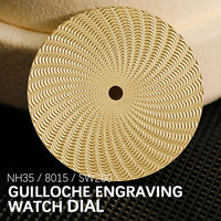 Cadran de Montre Personnalisé Guilloché Vierge de 40mm + Cadrans Émaillés Sculpture de Logo Compatible Mouvement SW200 NH35 8215 Pièces de Fabricant de Plaque de Cadran