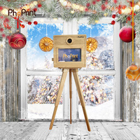 Photomaton en bois Phoprint, style vintage campagnard, acheter une machine à photomaton en bois avec accessoires