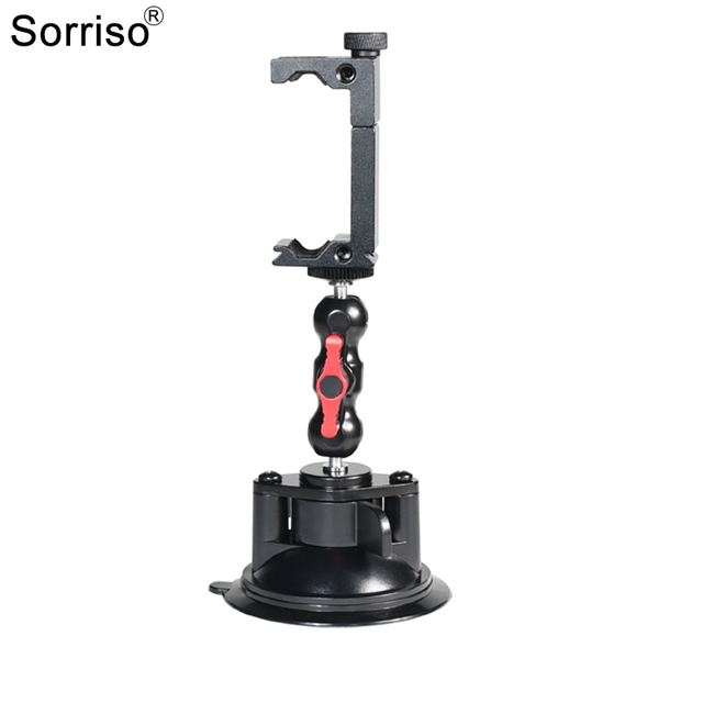 SORRISO Metal Suction Cup Strong Glass Car Sucker Camera Phone Holder  Dashboard Navigation Mount  Magic Arm for Video Shooting