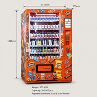Distributeur automatique de snacks et de boissons, écran tactile en libre-service, paiement sans argent liquide pour les chips, le chocolat, les magasins de détail