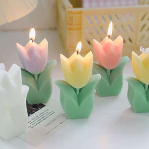 AIKUN Bougies parfumées en forme de tulipe pour la décoration de la maison, bricolage, sûres et écologiques, bougies naturelles - Product Image 1
