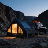 Tente de camping gonflable pour SUV, peut être connectée à l'arrière de la voiture avec toit ouvrant, grande tente gonflable pour 6 personnes avec pompe