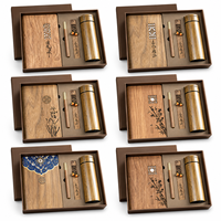 Carnet en bambou de luxe avec logo personnalisé, stylo, thermos, papeterie écologique en bois, cadeau d'entreprise pour les clients