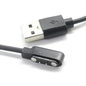 Pitch 2.38mm 2Pin Magnetic Pogo Pin Connector To USB A Male Fast Charging USB Cable