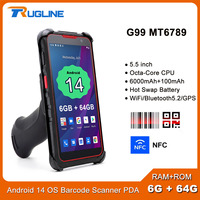 Terminal portable Google PDA 2026 8 cœurs 6+64 Go Écran tactile HD 5,5 pouces Android 14 Scanner 1D/2D 6000 mAh NFC WIFI 4G Stock Express