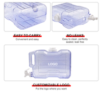 Bouilloire rectangulaire de 1,5 gallon, compatible congélateur, en PETG, avec robinet, distributeur d'eau portable pour l'extérieur, bouilloire de qualité alimentaire pour l'eau et les aliments