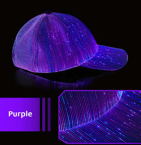Casquettes lumineuses LED unisexes ECODI Fashion avec affichage à fibres optiques, recharge USB, pour fêtes et événements - Product Image 1