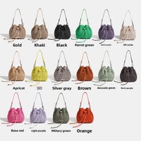 Marché de Gros de Sacs de Guangzhou : Nouveaux Sacs à Main Tissés Pliables Mini en PU de Haute Qualité, Tendance 2025 pour Femmes