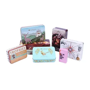 Newest Hot Selling Custom Beautiful Chocolate Tin Can Packing Box Custom Logo Printed Chocolate Tin Box Premium