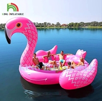 6 personnes licorne gonflable eau montage mer lac piscine flotteur eau jouet licorne géante lit flottant gonflable pour la fête de l'eau