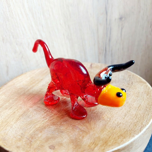 Ornement de table en verre soufflé artisanal en forme de colibri, figurine d'oiseau en verre coloré, décoration Art Déco pour mariage et maison - Product Image 1